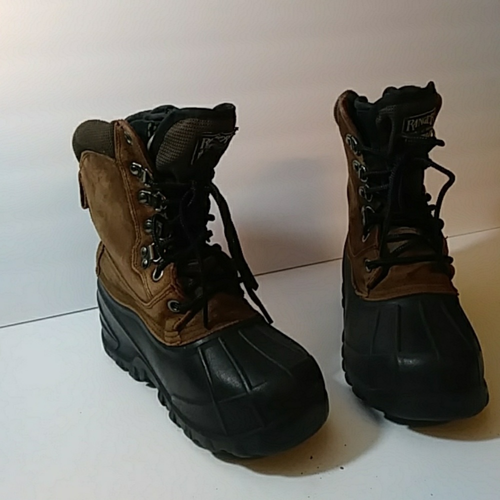 Ranger brown suede + rubber boots w liner-sz 3